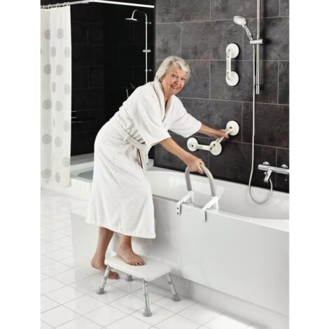 Barre d'appui angulaire à ventouse Premium blanc RIDDER