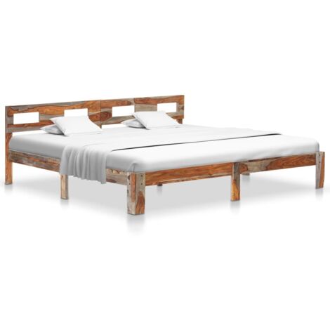 Cadre de lit sans matelas bois massif 200x200 cm vidaXL (1/5)