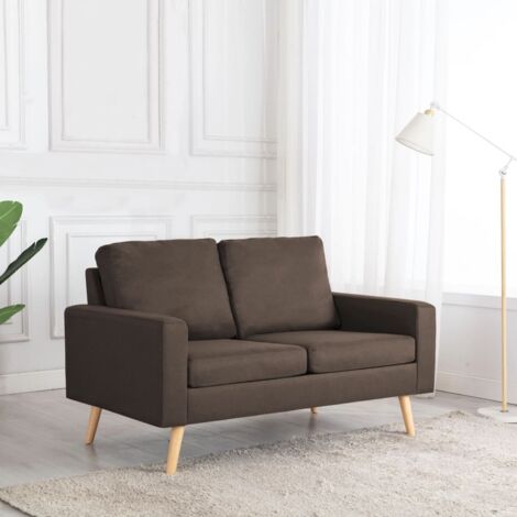 Canapé à 2 places confortable Canapé Sofa de salon - Marron Tissu vidaXL