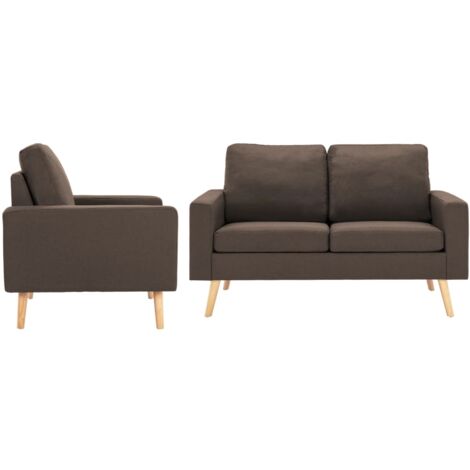 vidaXL Ensemble de canapés 2 pcs Tissu Marron