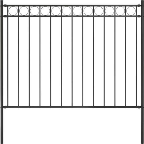 Vidaxl – Clôture de jardin en acier thermolaqué 1.81x1 m – Barrière de sécurité décorative – Poteaux horizontaux renforcés – Pour espaces extérieurs
