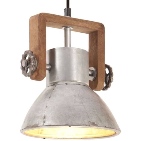 Lampe suspendue industrielle 25 W Argenté Rond 19 cm E27 vidaXL (1/5)