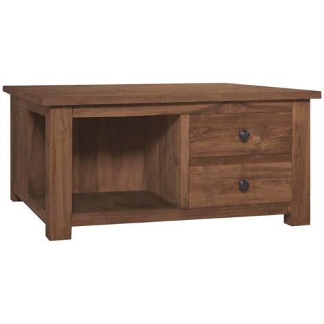 vidaXL Table basse 68x68x33 cm Bois de teck solide (1/5)