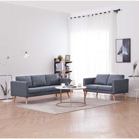 Ensemble de canapés à 2 places et à 3 places Tissu Gris foncé vidaXL