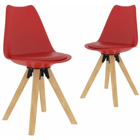 Chaises de Salle à Manger Rouge 2 pcs