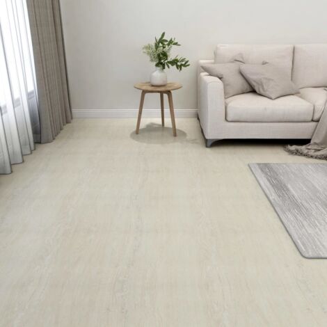 Dalles de plancher autoadhésives 55 pcs PVC 5,11 m² crème vidaXL