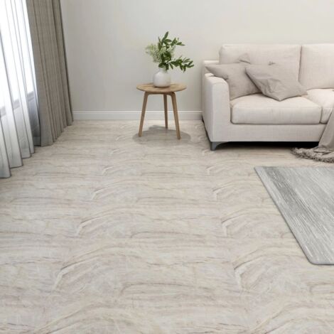 Dalles de plancher autoadhésives 55 pcs PVC 5,11 m² beige vidaXL