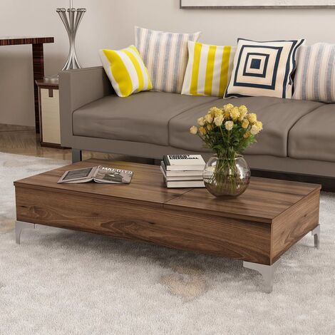 Homemania Table Basse Delinda 121x60x30 Cm Noyer