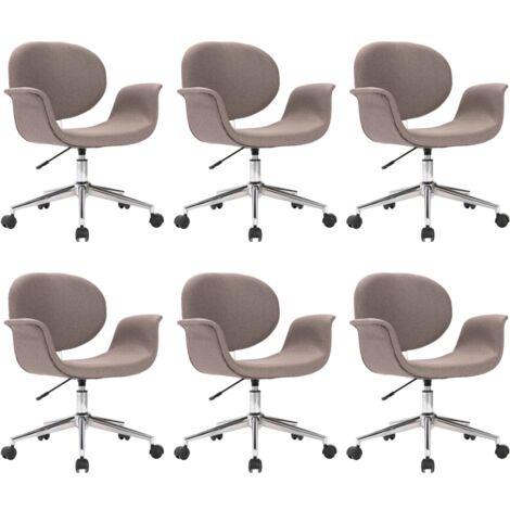Chaises pivotantes à manger lot de 6 taupe tissu vidaXL (1/5)