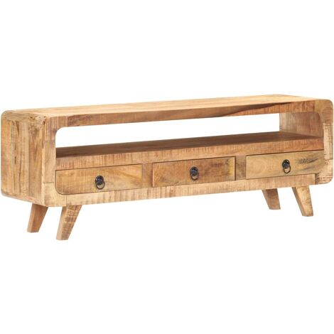 Meuble TV 117x30x41 cm Bois de manguier massif brut vidaXL (1/7)