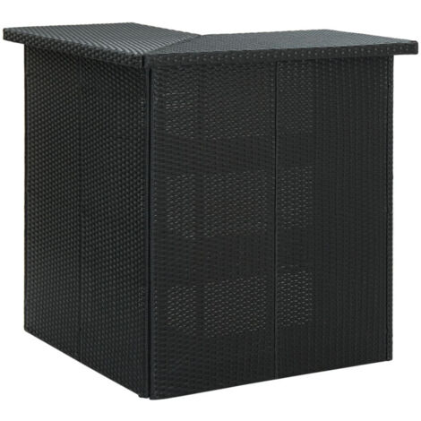 Table d'angle de bar Noir 100x50x105 cm Résine tressée vidaXL (1/5)