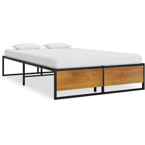 Cadre de lit sans matelas noir métal 120x200 cm vidaXL (1/6)