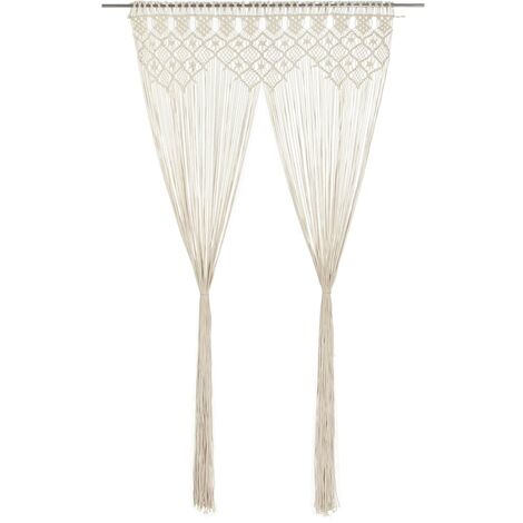Vidaxl – Rideau de porte en macramé 140x240 cm – Coton lavable à 30°C – Fabrication artisanale – Décoration intérieure moderne (1/5)