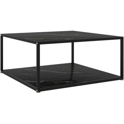 Table basse Noir 80x80x35 cm Verre trempé vidaXL (1/5)