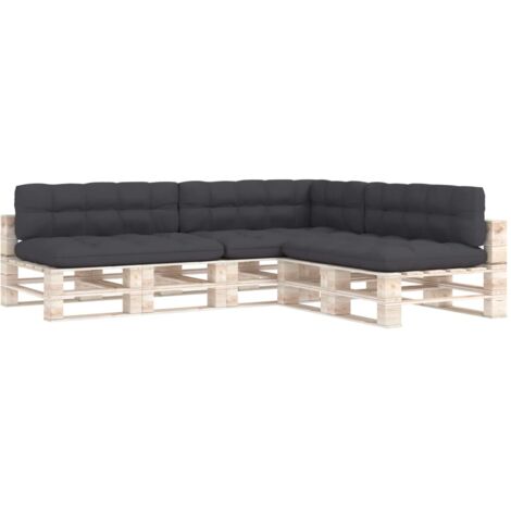 Coussins de canapé palette lot de 7 Anthracite vidaXL (1/5)
