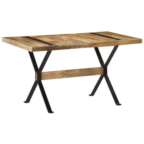 Table à manger 140x70x76 cm Bois de manguier brut vidaXL (1/5)