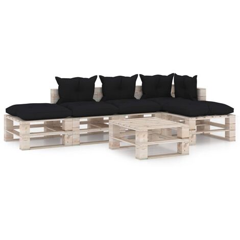 vidaXL Canapé de Milieu Palette de Jardin avec Coussins Meuble de Jardin Canapé d'Extérieur Salon Patio Terrasse Intérieur Bois de Pin 