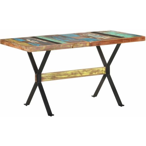 Table à manger 140x70x76 cm Bois de récupération massif vidaXL (1/5)