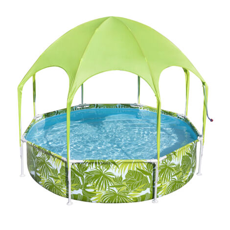Bestway – Piscine hors sol Steel Pro UV Careful 244x51 cm – Paroi Tritech renforcée – Cadre acier résistant à la corrosion – Auvent UPF 40+ (1/10)