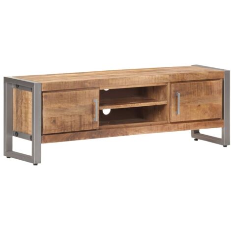 Meuble TV 120x30x40 cm Bois de manguier brut vidaXL (1/5)