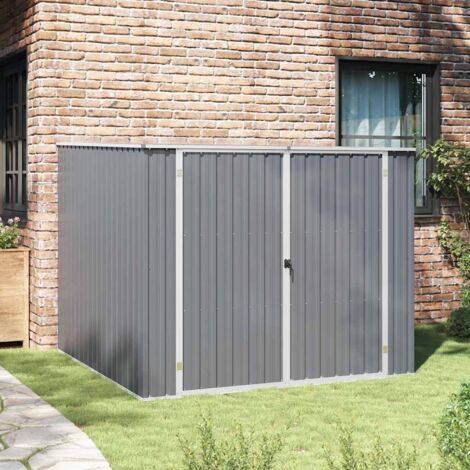 Vidaxl – Abri de jardin métal gris 195x198x159 cm – Acier galvanisé durable – Protection contre intempéries – Portes double ouverture (1/5)
