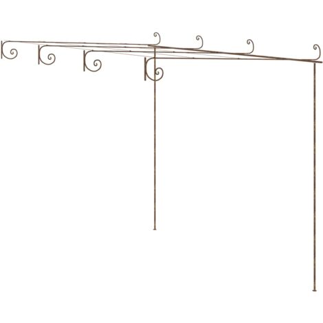 Vidaxl – Pergola de jardin marron antique 4x3x2,5 m en fer forgé – Idéale pour rosiers et plantes grimpantes – Élégante et durable (1/6)
