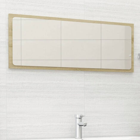Miroir de salle de bain Chêne sonoma 100x1,5x37 cm Aggloméré vidaXL (1/5)