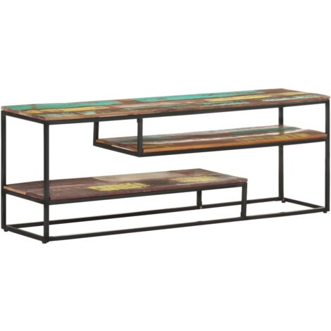 Meuble TV 130x30x45 cm Bois de récupération massif vidaXL (1/5)