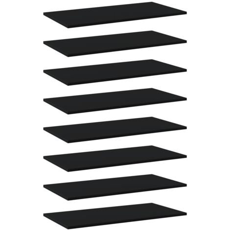Panneaux de bibliothèque 8 pcs Noir 80x40x1,5 cm Aggloméré vidaXL