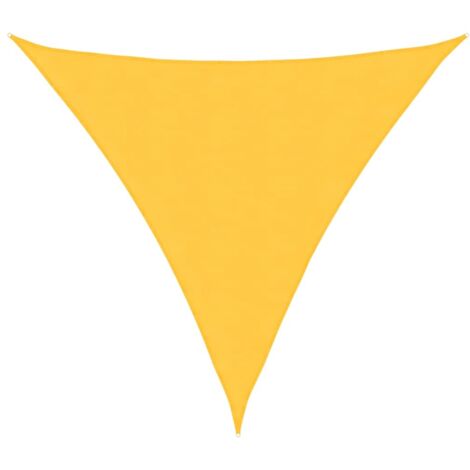 Voile de parasol Tissu Oxford triangulaire 4x4x4 m Jaune vidaXL (1/5)