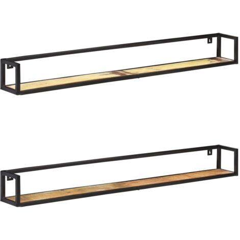 Étagères murales 2 pcs 160 cm Bois de récupération massif vidaXL (1/5)