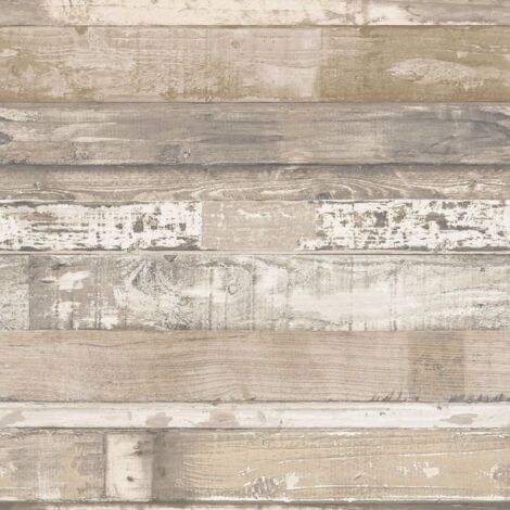Papier peint Homestyle Old Wood marron et beige Noordwand