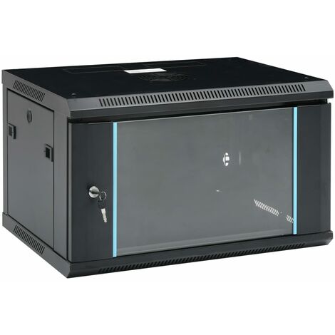 Vidaxl – Coffret de communication mural 6U 19" IP20 – Acier laminé à froid – Dimensions 600x450x375 mm – Panneaux latéraux amovibles
