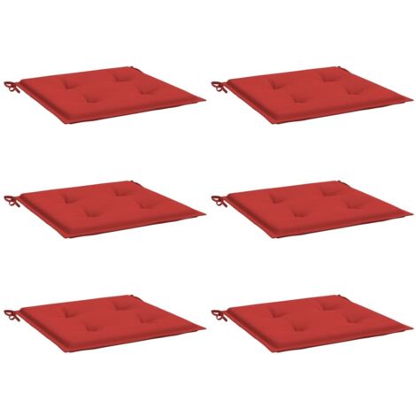 Coussins de chaise jardin lot de 6 rouge 50x50x4cm tissu oxford vidaXL (1/5)