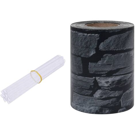 Écran d'intimité de jardin PVC 35x0,19m Gris d'aspect de pierre vidaXL