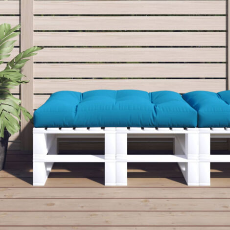 Coussin de palette bleu 120x80x12 cm tissu vidaXL (1/5)