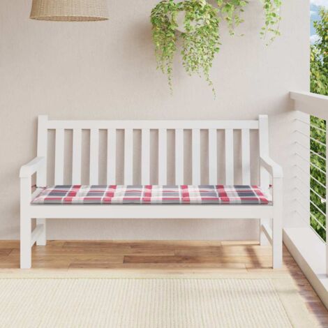 Coussin de banc de jardin motif à carreaux rouges 150x50x4 cm vidaXL