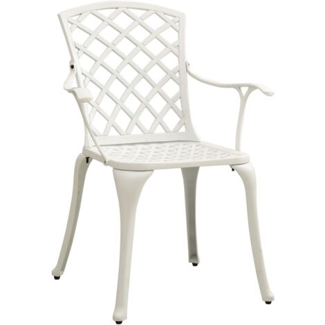 Ensemble de bistro 3 pcs Aluminium coulé Blanc vidaXL