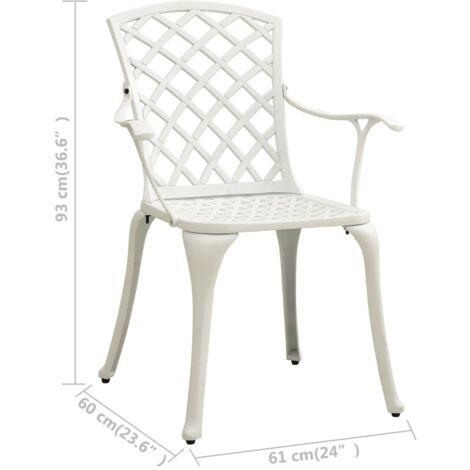 Ensemble de bistro 3 pcs Aluminium coulé Blanc vidaXL