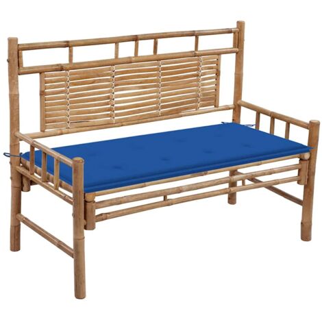Furniture Limited - Banc de jardin avec coussin 120 cm Bambou