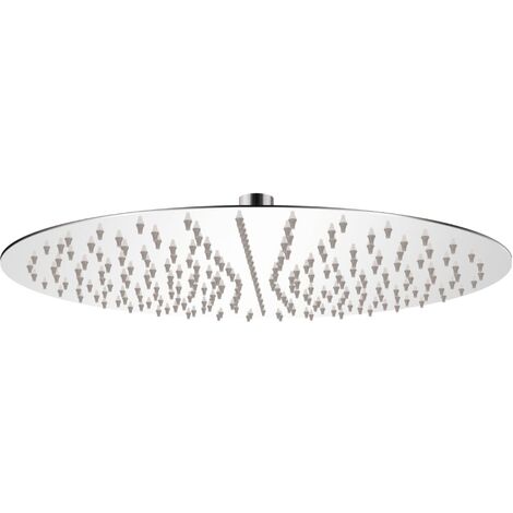 Vidaxl – Tête de douche ronde en acier inoxydable 40 cm – Buses anti-calcaire – Articulation pivotante pour angle ajustable – Montage mural ou plafond