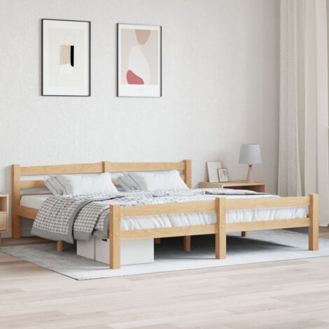 Cadre de lit sans matelas bois massif de pin 180x200 cm vidaXL (1/5)