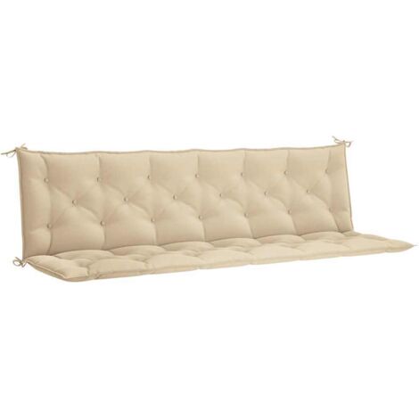 Coussin de banc de jardin beige 200x(50+50)x7 cm tissu oxford vidaXL (1/5)
