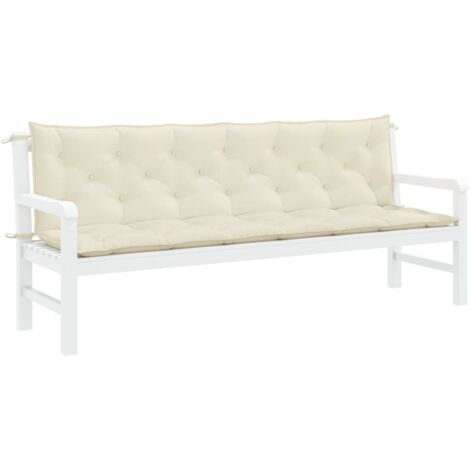 vidaXL Coussin de banc de jardin blanc crème tissu oxford