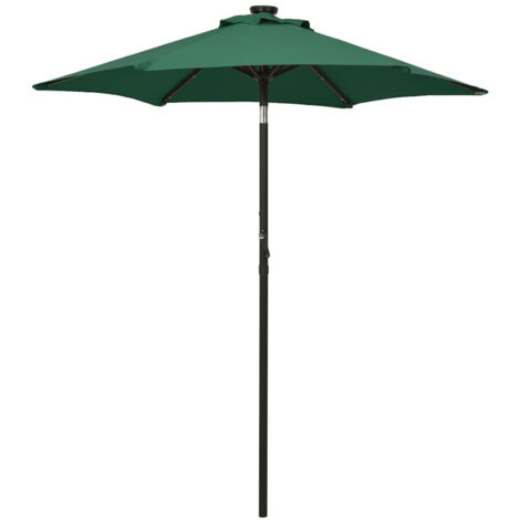 vidaXL Garden Parasol with LED Lights Green 200x211 cm Aluminium (1/5)