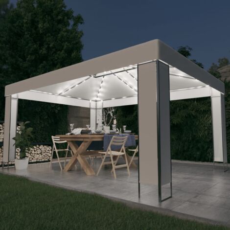 Tonnelle avec guirlande lumineuse à LED 3x4 m Blanc (1/5)