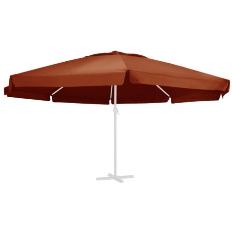 Tissu de remplacement de parasol d'extérieur Terre cuite 610 cm vidaXL