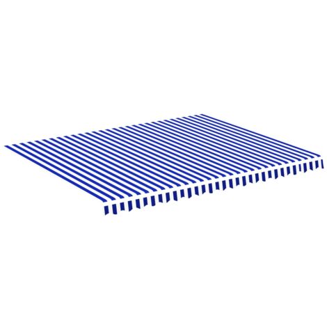 Tissu de remplacement pour auvent Bleu et blanc 4,5x3,5 m vidaXL