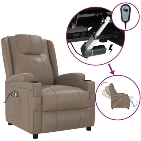 Fauteuil de massage électrique Chaise de massage  Fauteuil Design  Fauteuil Relax Cappuccino Similicuir vidaXL
