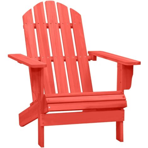 Chaise de jardin Adirondack bois de sapin massif rouge vidaXL